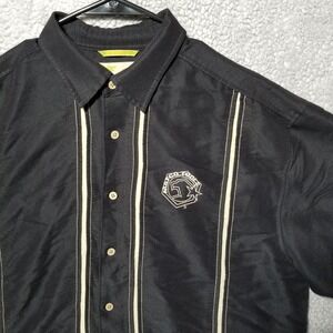 Matco Tools Cubavera camp‎ collar short sleeve button shirt large black beige